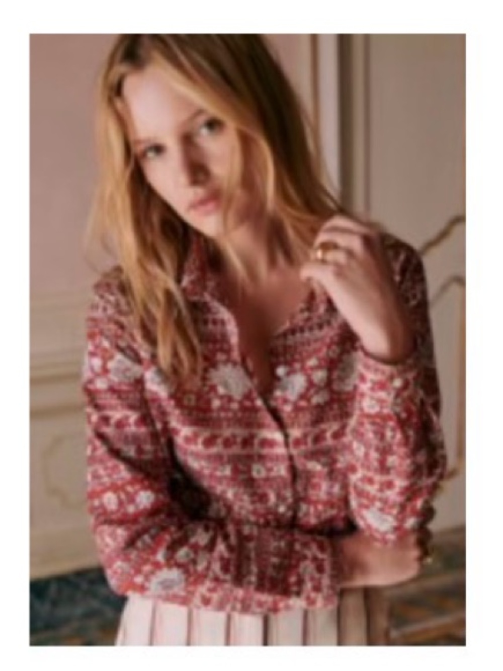 Sezane Pierro Shirt Sara Red - Size 6